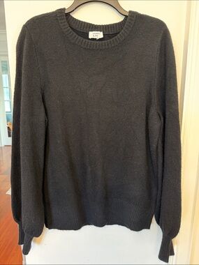 Women’s Crown & ivy Black Crewneck Sweater - Soft Knit Long Sleeve Size L